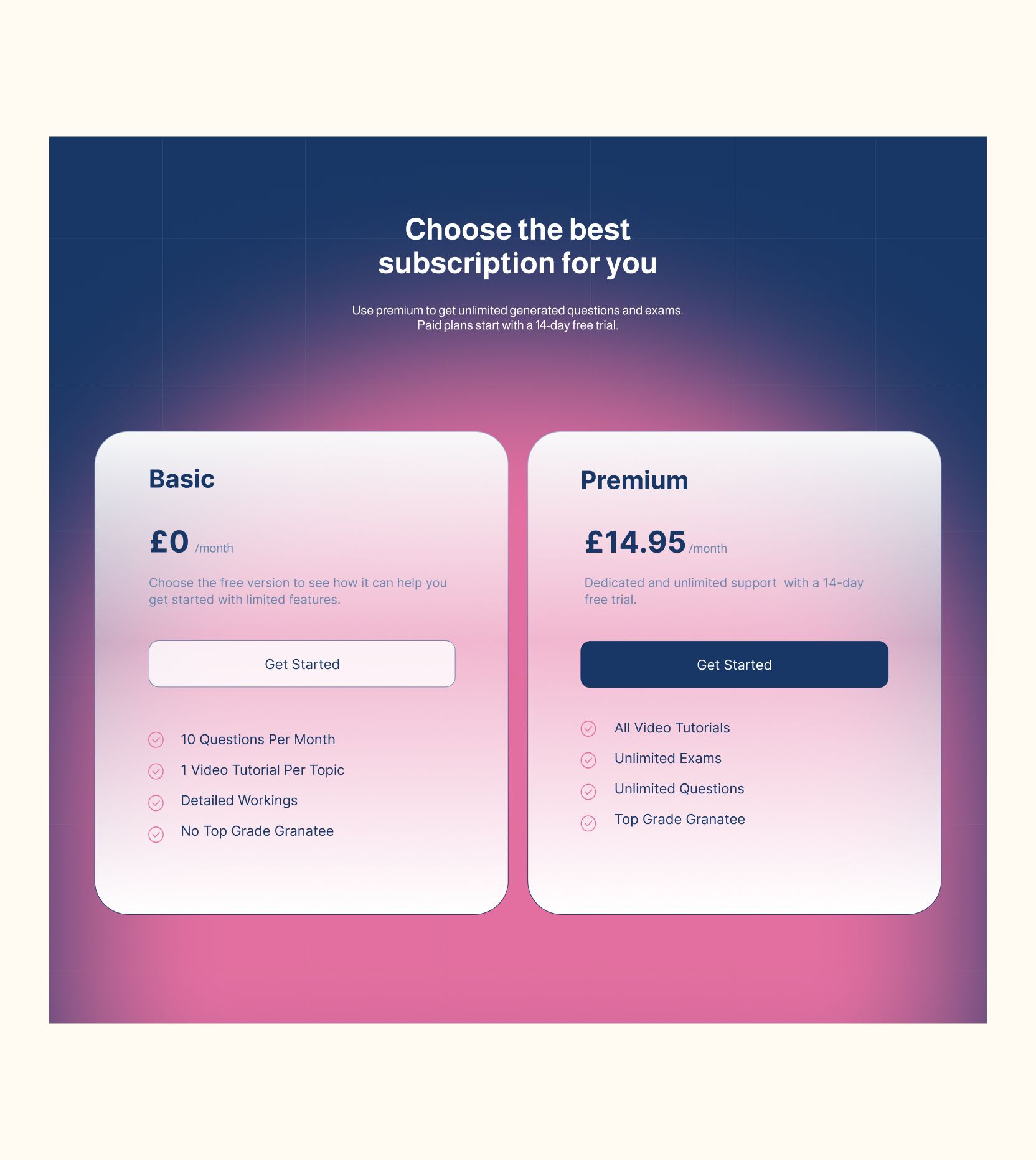 ai tutor pricing page